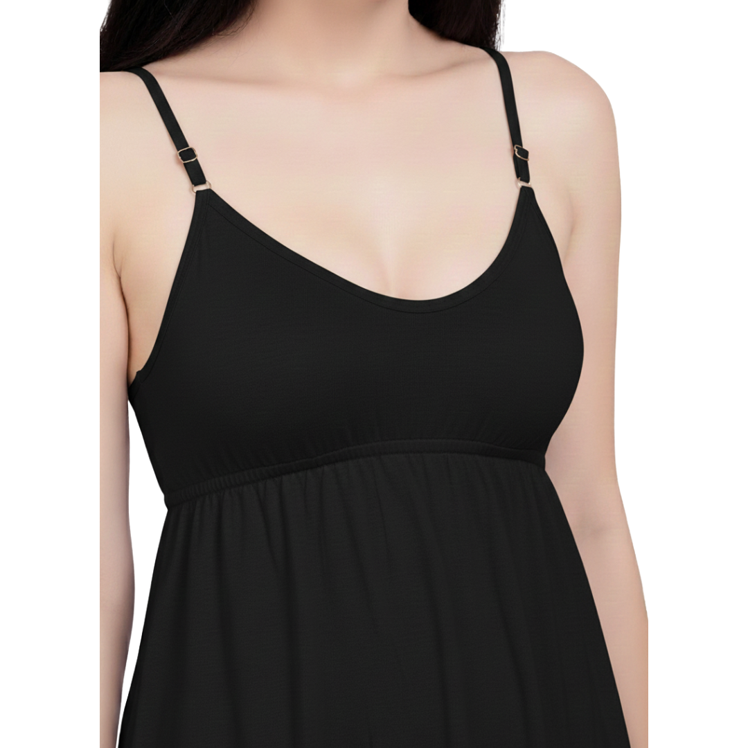 Mythili Women Seamless Bra Nighty Slip - Cotton,Full Length