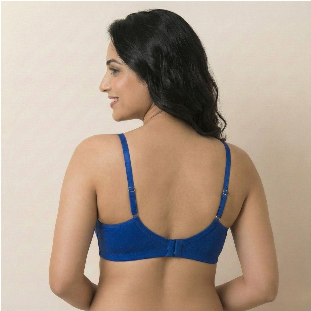 Mythili Cotton Seamless Everyday Double Layered Non Padded 3/4th Coverage T-Shirt Bra