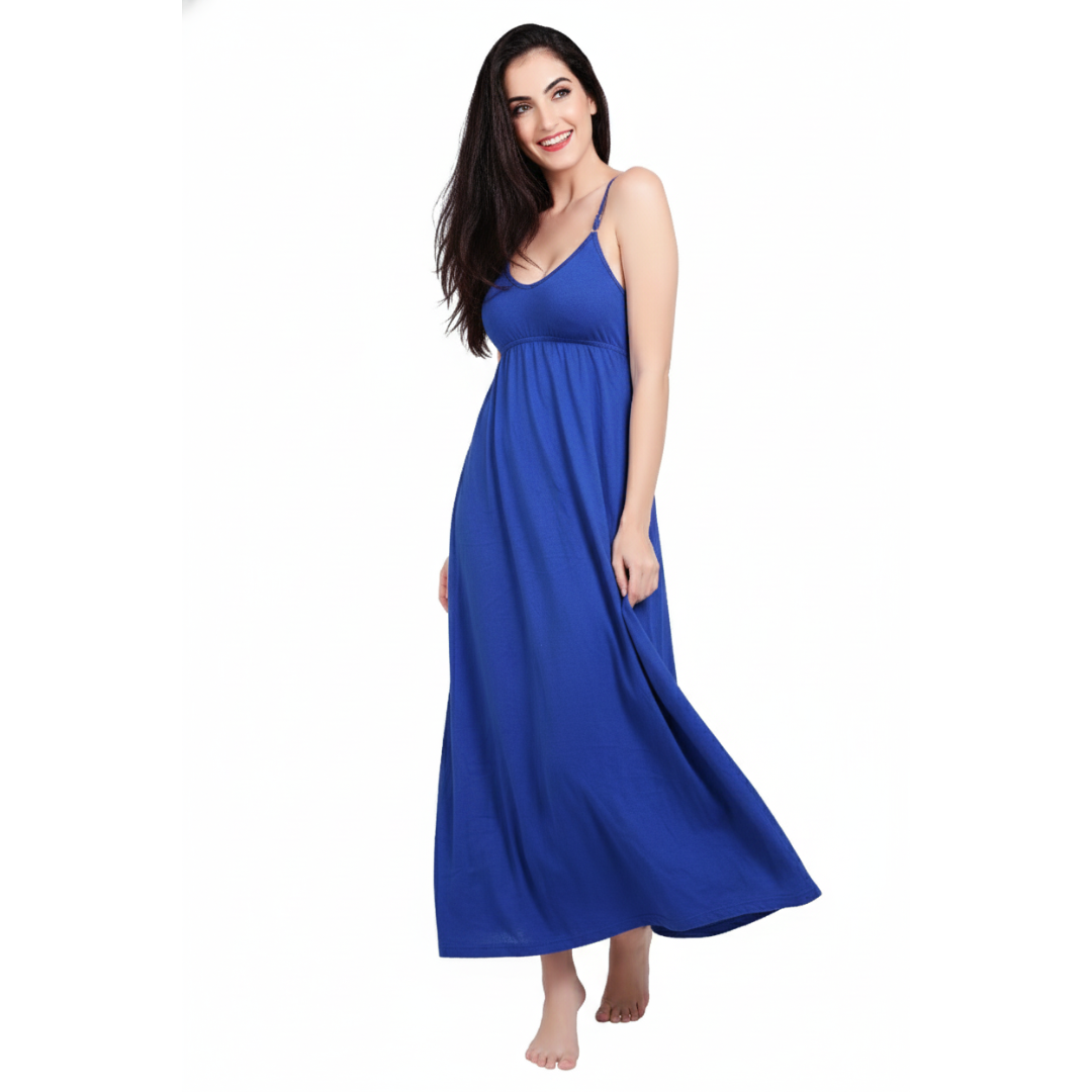 Mythili Women Seamless Bra Nighty Slip - Cotton,Full Length